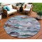 Homeroots 8' Blue Gray And Brown Round Abstract Washable Indoor Outdoor Area Rug 603121 - alternate 1
