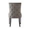 Homeroots Set of Two Tufted Gray and Espresso Upholstered Velvet Dining Side Chairs 543527 - alternate 9