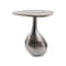 Homeroots 22" Silver And Beige Cast Aluminum And Marble Pedestal End Table 627515 - alternate 6