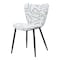 Homeroots Set of Two White and Black Upholstered Faux Shearling Dining Side Chairs 571485 - alternate 7