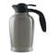 Service Ideas ErgoServ Carafe, 1.5 Liter 50.7 oz., Brushed Stainless/Black 10-00008-000 - alternate 1