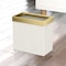 Gatco Modern Rectangular 3 Gal. Wastebasket, Matte Pearl/Brushed Brass Lid 1939B - alternate 3