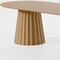 Homeroots 86" Natural Solid Wood Pedestal Base Oval Dining Table 720706 - alternate 5