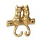 Homeroots Two Hook 5in Gold Cast Iron Cats Wall Hooks 724074 - alternate 7