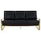 Leisuremod Jefferson Modern Design Leather Sofa with Gold Frame, Black JAG77BL-L - alternate 7