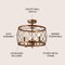 Jonathan Y Eleanor 15" 3-Light Metal LED Semi Flush Mount Ceiling Light, Antiqued Gold JYL9037A - alternate 8
