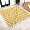 Jonathan Y Trebol Moroccan Trellis Textured Weave Yellow/Cream 5 ft Square Indoor/Outdoor Area Rug SMB109F-5SQ - alternate 1
