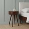 Homeroots 22" Chestnut Solid Wood Round One Drawer Nightstand 722531 - alternate 4