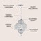 Jonathan Y Juliette 12" Crystal/Metal LED Pendant, Chrome JYL6111A - alternate 14