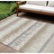 Homeroots 9' X 12' Ivory Gray And Beige Striped Washable Indoor Outdoor Area Rug 598362 - alternate 1