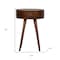 Homeroots 22" Brown Solid Wood Round One Drawer Nightstand 651745 - alternate 9