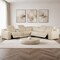 Homeroots Beige Italian Leather Power Reclining Curved Six Piece Corner Sectional With Console 544976 - alternate 9