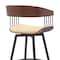 Armen Living Athena 27in Swivel Walnut Wood Counter Stool in Cream Faux Leather with Black Metal LCATBAWACR26 - alternate 7