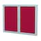 Ghent 2 Door Enclosed Fabric Bulletin Board, Satin Aluminum Frame, 3'H x 5'W, Red PA23660F-98 - alternate 1