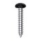 Auveco 6 x 3/4in Black Painted Square Drive Pan Head Tapping Screw, 100PK 25358 - alternate 1