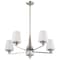 Nuvo Lune, 5 Light Chandelier, Brushed Nickel Finish, Etched White Glass 60/8225 - alternate 8