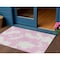 Homeroots 3' X 5' Pink And Ivory Abstract Washable Indoor Outdoor Area Rug 614557 - alternate 1