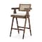 Homeroots 30" Off White and Brown Fabric and Solid Wood Low Back Bar Height Bar Chair 605935 - alternate 1