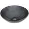 Vigo Giovanni Sheer Black Glass 17 in. L x 17 in. W x 6 in. H Round Vessel Bathroom Sink VG07042 - alternate 1
