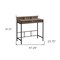 Homeroots 47" Taupe and Black Wood and Metal H-Shape Computer Desk 489894 - alternate 4