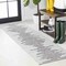 Jonathan Y Zolak Berber Stripe Geometric Ivory/Black 2 ft. x 20 ft. Indoor/Outdoor Runner Rug SMB124D-220 - alternate 1