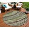 Homeroots 8' Artichoke Green Brown And Ivory Round Abstract Washable Indoor Outdoor Area Rug 631229 - alternate 1