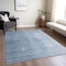 Homeroots 9' X 12' Navy Blue And Sky Blue Abstract Washable Indoor Outdoor Area Rug 588218 - alternate 9