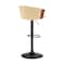 Homeroots Cream and Black Faux Leather with Metal Swivel Adjustable Height Bar Chair 534426 - alternate 9
