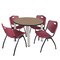 Regency Round Kee Breakroom Table W/ 4 M Stack Chairs, 36 in W, 36 in L, Noble Oak TB36RNDNOBPCM47BY - alternate 1
