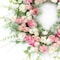 Homeroots 23" Pink and Green Artificial Peony Wreath 516105 - alternate 4