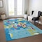 Homeroots 3' X 5' Aqua Green And Pink Abstract Washable Indoor Outdoor Area Rug 599532 - alternate 8