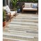 Homeroots 5' X 8' Ivory Beige And Taupe Striped Washable Indoor Outdoor Area Rug 613285 - alternate 1