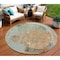 Homeroots 8' Teal Blue And Copper Round Abstract Washable Indoor Outdoor Area Rug 615718 - alternate 1
