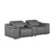 Homeroots 93in Battleship Gray and Silver Leather Power Reclining Loveseat 643825 - alternate 1