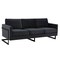 Leisuremod Lincoln 3-Seater Velvet or Leather Sofa with Stainless Steel Base LAB83BL - alternate 1