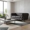 Homeroots 69in Brown And Silver Italian Leather Loveseat 477572 - alternate 5