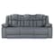 Homeroots 86" Light Gray Fabric Reclining USB Sofa With Toss Pillow 559213 - alternate 6