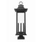 Z-Lite Tiberius 6 Light Outdoor Pier Mounted Fixture, Black/Clear Seedy, 12 In W x 36.5 In H 5017PHXLS-SQPM-BK - alternate 6