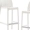 Homeroots Set of Four 30" White Heavy Duty Plastic Low Back Outdoor Bar Height Chairs 565354 - alternate 5