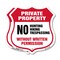 Signmission Private Property Shield Sign No Hunting, 12 inch X 12 inch, Plastic Sign, 2PK SHI-P-2PACK-12-445 - alternate 1