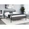 Monarch Specialties Bed, Queen Size, Upholstered, Platform Bed, Frame Only, Grey Linen-Look, Black Metal, Contemporary I 6075Q - alternate 2