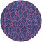 Homeroots 8' Navy Blue And Dark Pink Round Geometric Washable Indoor Outdoor Area Rug 599222 - alternate 8