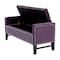 Homeroots 50" Plum and Black Upholstered Velvet Bench with Flip top 530657 - alternate 8