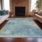 Homeroots 8' X 10' Teal Blue And Beige Abstract Washable Indoor Outdoor Area Rug 630900 - alternate 6