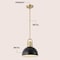 Jonathan Y Zane 9.5 in. 1-Light Modern Farmhouse Industrial Metal Dome LED Pendant, Black/Brass Gold JYL9573A - alternate 9