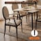 Leisuremod Flaco Leather Dining Arm Chair, Aluminum Frame with Wood Finish FCAWN-19PW - alternate 8