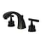 Kingston Brass Widespread Bathroom Faucet with Knurled Handle and Brass Pop-Up, Matte Black KS4980KNL - alternate 1