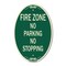 Signmission No Parking No Stopping, 12 Inch X 18 Inch Architectural Oval, Heavy Gauge Aluminum A-OV-G-1218-23703 - alternate 1