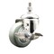 Service Caster 3.5 Inch 316SS Blue Polyurethane Swivel 1/2 Inch Threaded Stem Caster with Brake SS316TS20S3514-PPUB-BLUE-TLB-121315 - alternate 1