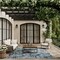Homeroots 6' X 9' Navy Blue And Ivory Palm Leaf Indoor Outdoor Area Rug 550200 - alternate 8